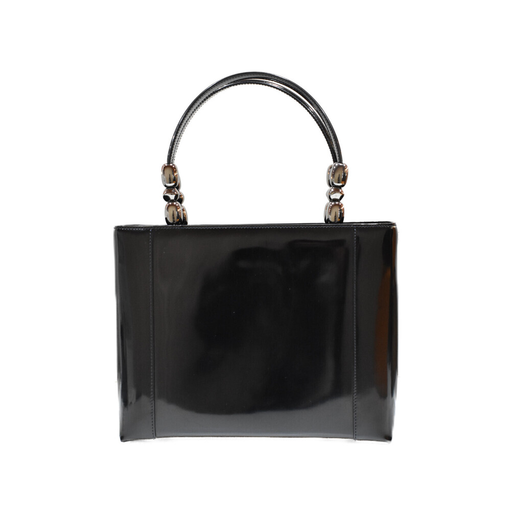 Dior Leather shoulder Patent Maris Black strap Pearl Christian lock Handbag - Picture 4 of 7